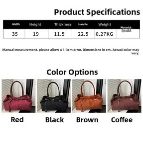 Four colors of suede tote bags with dimensions 35x19x11.5cm and adjustable shoulder straps