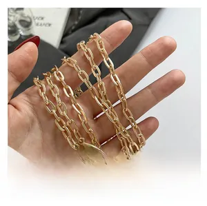 Close-up of light gold metal chain strap with lobster clasp for small crossbody bags