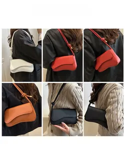 Detailed grid showing 2025 trendy baguette bag in multiple colors with knot shoulder strap