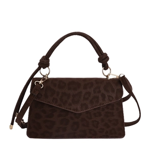 Vintage Umhängetasche mit Leopardenmuster, Gold-Beschlägen und Griff für Damen