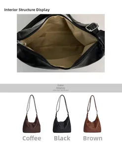 Detail view of the spacious inner lining and multi-color options of the hobo bag
