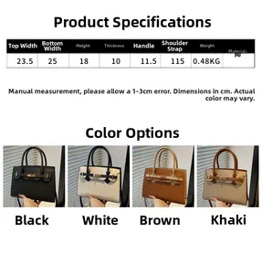Tabella taglie borsa in pelle PU vintage con dettagli su dimensioni e peso del prodotto