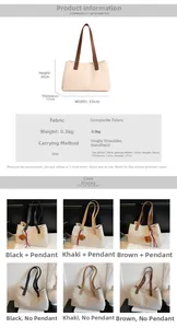 Detailed dimensions of the casual tote bag showing 33cm width and 20cm height specs