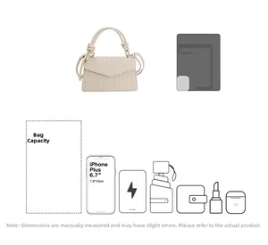 Detailed capacity view of woven crossbody bag showing interior space for mobile phone and tablets