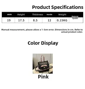 Size chart showing 19x17.5x8.5cm dimensions for the polka dot bow small backpack