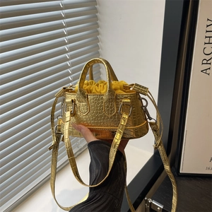 Mini Sac à Main Tendance pour Femmes Motif Crocodile Élégant Sac Bandoulière en Similicuir PU Avec Sac Intérieur à Cordon