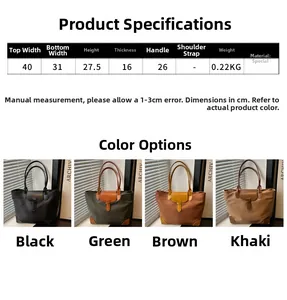 Guida alle taglie della borsa tote Oxford con larghezza 40cm e opzioni di colore