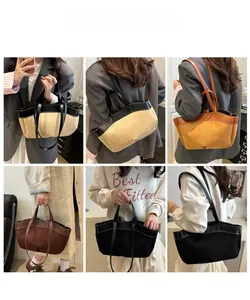 Detail of multi-functional tote bag with dual straps in various colors for daily commute