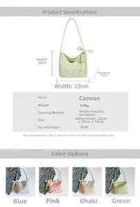 Floral canvas tote dimensions 22x20x10cm with strap details and color variants