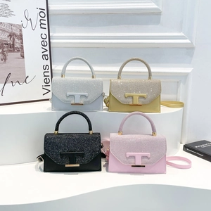 Sac Carré Petit Strass Paillettes Femmes Sac À Main Cuir PU Sac Bandoulière Avec Boucle Métallique En T Pour Quotidien Fête