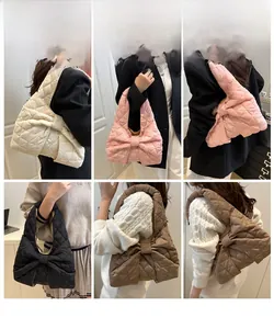 Gesteppte Umhängetasche in Schleifenform in verschiedenen Farben für Damen-Mode