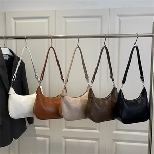 Women Minimalist PU Leather Small Square Bag Simple Solid Color Hobo Shoulder Bag All Match Chic Crossbody Handbag For Lady