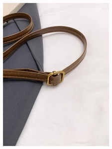 Bandoulière réglable en similicuir marron avec boucle dorée pour sac à bandoulière