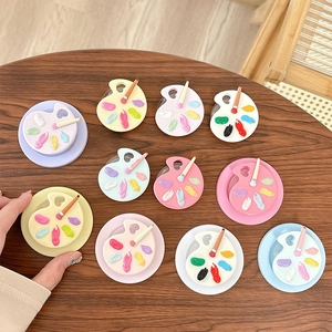 Creative Artist Palette Phone Grip With 3D Paint Blobs And Miniature Brush Magnetic Expandable Stand Artistic Resin Accessory