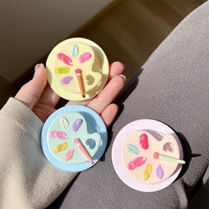 Mini oil paint palette phone grip stand with 3D colorful pigment dots in pastel colors