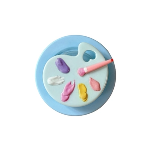 Mini palette telescopic phone socket stand with 3D paint dots and brush decor