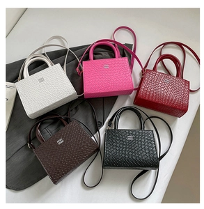 Detailed collection of crocodile embossed leather handbags in five trendy colors for work