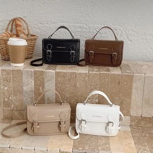 Retro PU Leather Shoulder Bag For Women Vintage Structured Small Square Handbag With Top Handle And Adjustable Strap