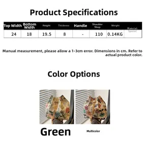 Size specifications for the embroidered drawstring bucket bag with floral patterns