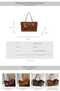 Detailed chart showing leopard print tote bag dimensions, material specs and size parameters