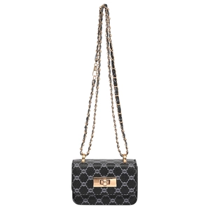 Retro black monogram chain bag with gold hardware and classic square twist lock