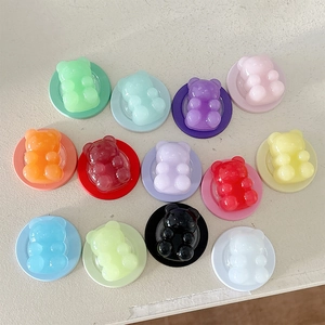 Colorful bear-shaped magnetic phone grip stand for MagSafe in 12 vibrant resin colors
