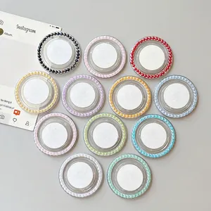 Colorful Artificial Pearl Phone Grip Holder Round Magnetic Suction Stand Adhesive Bracket Plastic DIY Universal Accessories