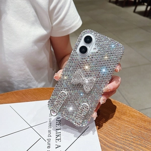 Luxury rhinestone bow phone case with lanyard holes for iPhone 16 Pro Max