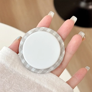 Detailed view of MagSafe compatible phone socket holder featuring grey checkered pattern