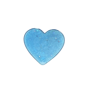 Blue heart phone socket stand with star sequins and glitter in translucent resin
