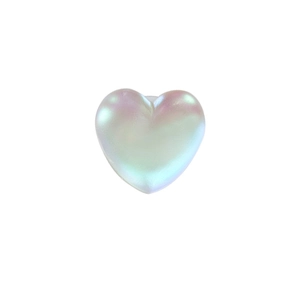 3D heart-shaped phone socket with iridescent laser pearl finish and soft pastel glow