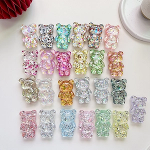 Glitter bear phone grip stands in multiple colors arranged in a 4x6 grid layout