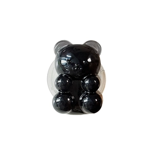 Translucent black gummy bear phone socket grip stand for desk and mobile phone support