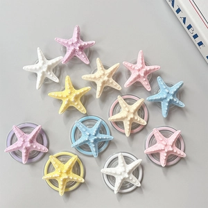 3D starfish phone grip stands in macaron colors with realistic textured resin design
