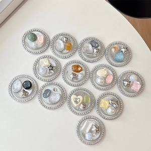 Set of 12 luxury magnetic phone socket grips with rhinestones, stars and pearls