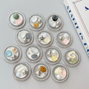Set of 12 luxury rhinestone heart and star phone grips with pearls and gems decoration