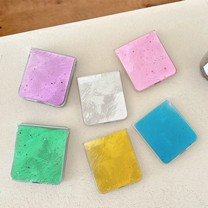 Glittering star sequins on colorful folding phone cases for Samsung Z Flip series
