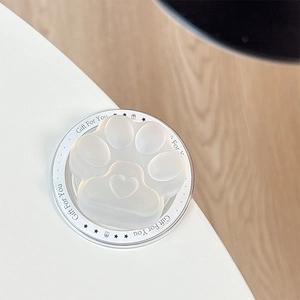 Detailed view of cat paw phone socket with heart pattern and Gift For You text