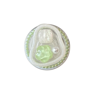 Green floral pearl bead magnetic collapsible phone socket stand for girls