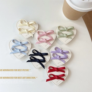Support De Téléphone Coeur Cuir Nœud Papillon Adhésif Pliable Support Pour Mobile Mignon Mode