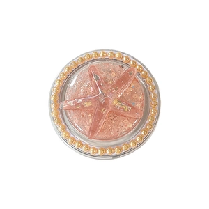 Glitzernder Seestern Handyhalter mit rosa Pailletten und goldenen Perlen für Smartphones
