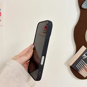 Detailed side view of black matte protective phone case with precise button cutouts