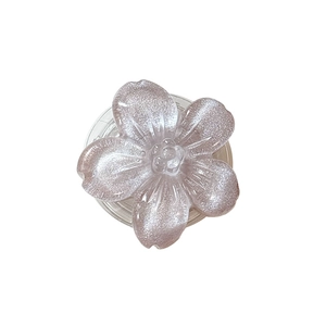 Supporto per telefono a forma di fiore glitterato con base estensibile e petali lucidi