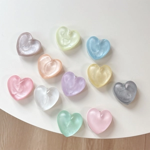 Glitter heart-shaped expanding phone grips in 11 macaron colors with pearlescent marble texture