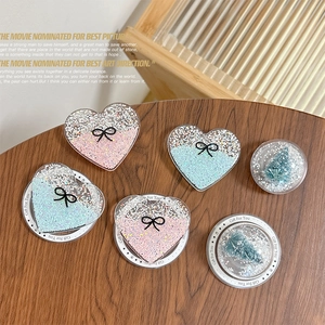 Magnetic Heart Shape Expandable Phone Socket Glitter Sequin Christmas Tree Griptok Foldable Desk Support Stand Gift
