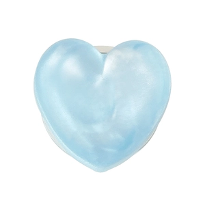 Glittering light blue heart-shaped expanding phone grip with pearlescent finish
