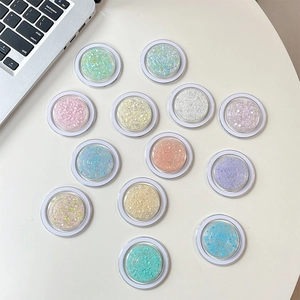 Sparkly glitter round cell phone grip holder available in 13 vibrant assorted colors