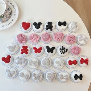 Plush heart bear and butterfly phone sockets with rhinestones in various colors