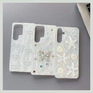 Glitter star and butterfly laser cases for Samsung Galaxy S24 Ultra and S25 series