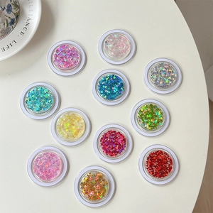 Set of 11 laser butterfly sequin phone sockets with iridescent holographic effect